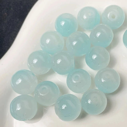 50Pcs 8mm Dual Color Glass Spacer Beads Set For Jewelry - Smarsty