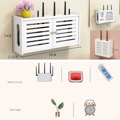 Wall Mounted Wireless Router Rack Living Room Wall-Mounted WiFi Storage Box Wall Decoration Cable Power Bracket Organizer Box by Smarsty