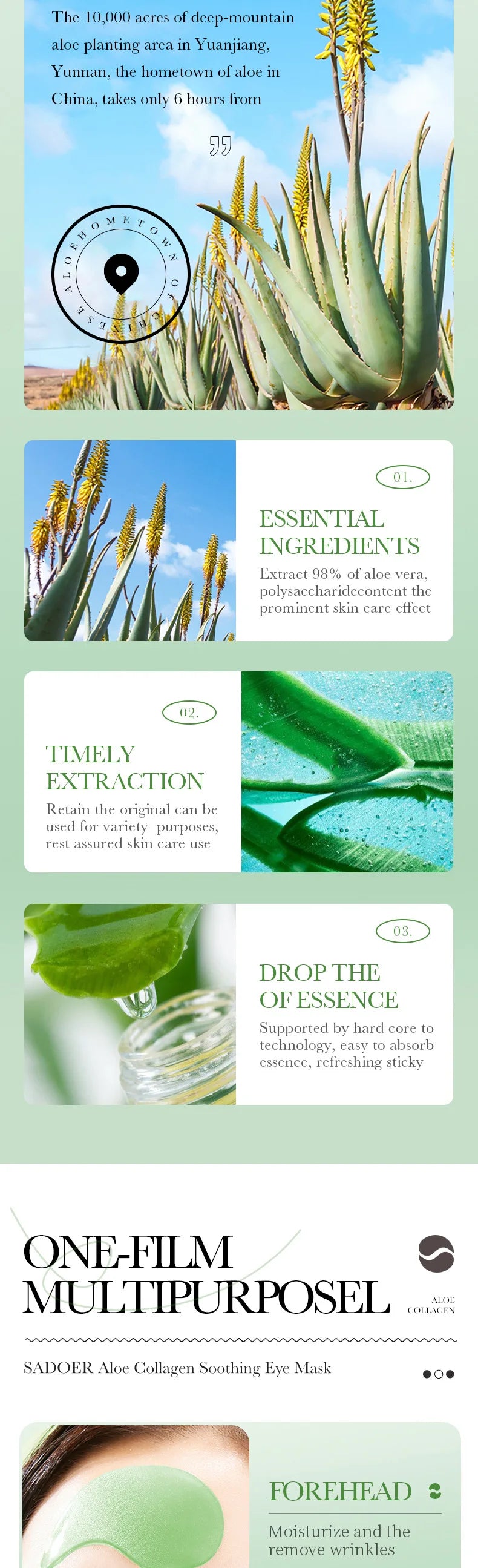 Aloe Vera Collagen Eye Masks for Dark Circles - Smarsty