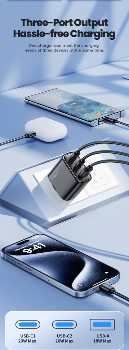 40W GaN USB C Travel Charger Fast Charge for Phones - Smarsty