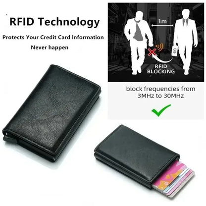 Large Capacity Double Layer ID Credit Card Holder Anti Rfid Blocking Protected Magic Wallet for Men Carbon Fiber Cardholder Case