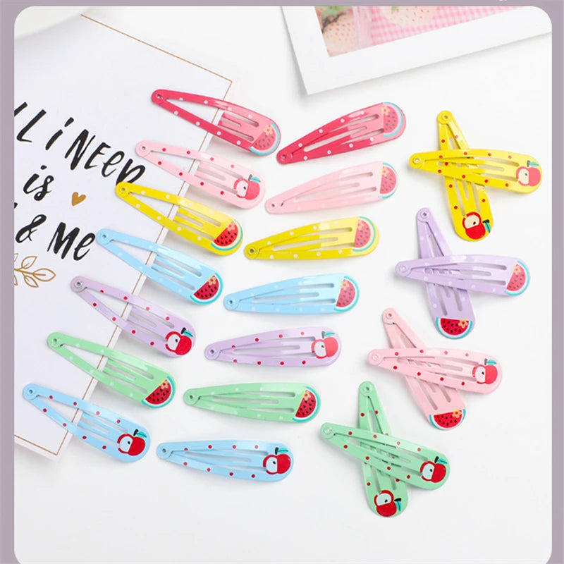 Cute Cartoon Hairpins for Girls 40Pcs Colorful Animal and Fruit Clips - Smarsty