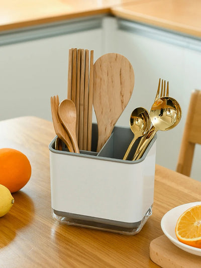 Household Multi-Functional Tableware Rack, Kitchen Tableware Drain Rack, Chopsticks Rack, Spoon, Chopsticks, Fork, Storage Rack by Smarsty