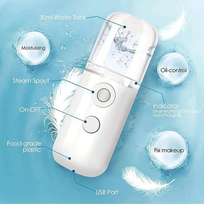Portable Rechargeable Mini Facial Steamer for Hydration - Smarsty