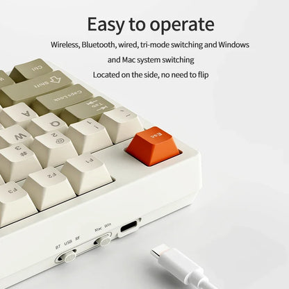 Tri Mode Gaming Keyboard With Hot Swap 104 Keys Gasket