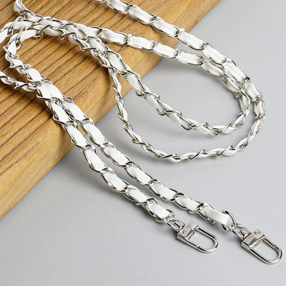 PU Leather Metal Chain Accessories Crossbody Shoulder Portable Wrist Bag Chain Strap Replacement Luggage Accessories Versatile