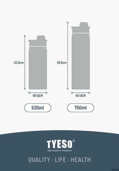 TYESO Stainless Steel Vacuum Flask for Hot and Cold Drinks - Smarsty