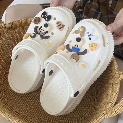 14/42PCS Set 3D Cute Cartoon Dogs Shoes Accessories Boys Girls Sandals Garden Shoe Buckle Decorations Fit Charm