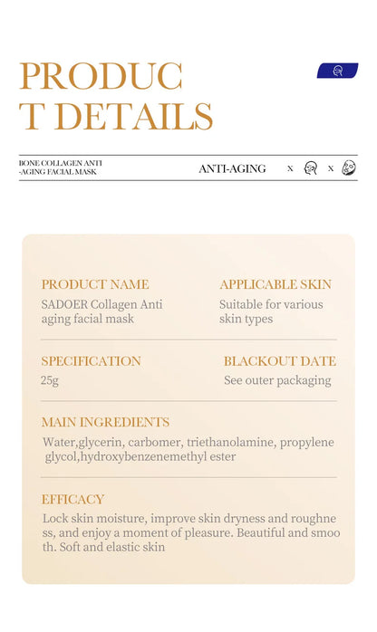 20 Piece Hyaluronic Acid Collagen Face Masks for Hydration - Smarsty