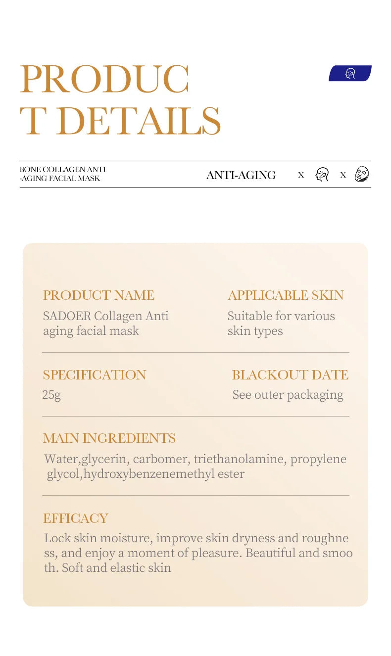20 Piece Hyaluronic Acid Collagen Face Masks for Hydration - Smarsty
