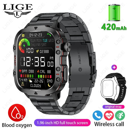 Rugged Military Smart Watch for Men with Bluetooth Calling - Smarsty