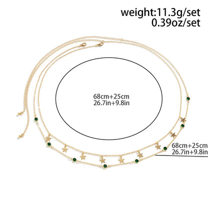 Beach Bikini Waist Chain with Rhinestone Pendant - Smarsty
