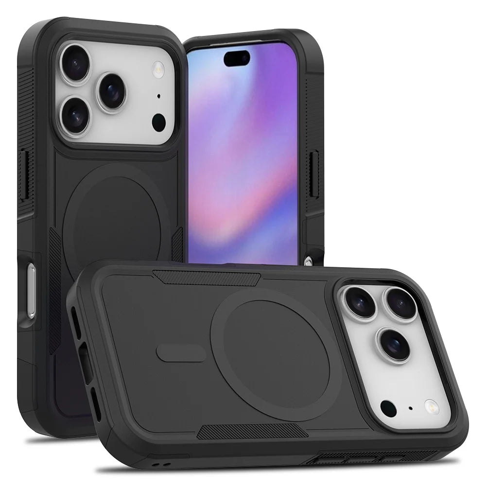 Shockproof Magnetic Phone Case For iPhone 17 Pro Max Air 17e 16e 15 14 Plus 13 12 Rugged For MagSafe Wireless Charging Cover