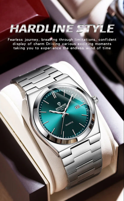 Luxury Stainless Steel Men's Watch with Double Calendar - Smarsty