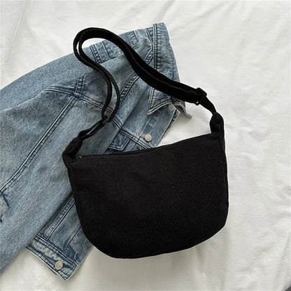 Corduroy Shoulder Bag Minimalist Crossbody For Women - Smarsty