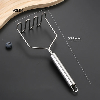 Stainless Steel Potato Masher Manual Fruit Vegetable Pressure Mud Machine Kitchen Children Food Crusher Complementary Gadget by Smarsty