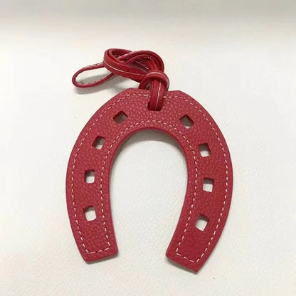 10 Colors Women and Girls PU Leather Horse Hoof Horseshoe Keychain Handbag Holder Charm Bag Purse Accessories for Handbags - Smarsty