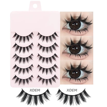 DINGSEN 5 Pairs Soft Natural Long False Eyelashes - Smarsty