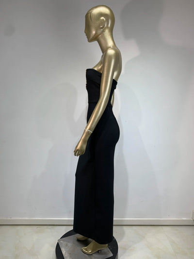 Ladies Women Celebrity Sexy Strapless Backless Black Maxi Long Bodycon Bandage Dress 2025 Elegant Evening Club Party Outfit - Smarsty
