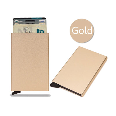 Rfid Smart Wallet Card Holder Metal Thin Slim Men Women Wallets Pop Up Minimalist Wallet Small Black Purse Vallet Walets for Men - Smarsty