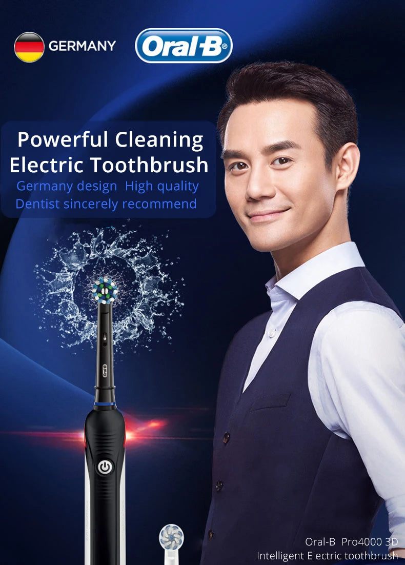 Oral B Electric Toothbrush Pro 4000 with Pressure Sensor - Smarsty