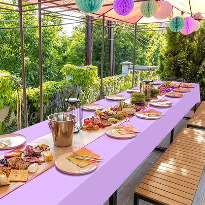 Multi Solid Color Disposable Plastic Tablecloth for Events - Smarsty