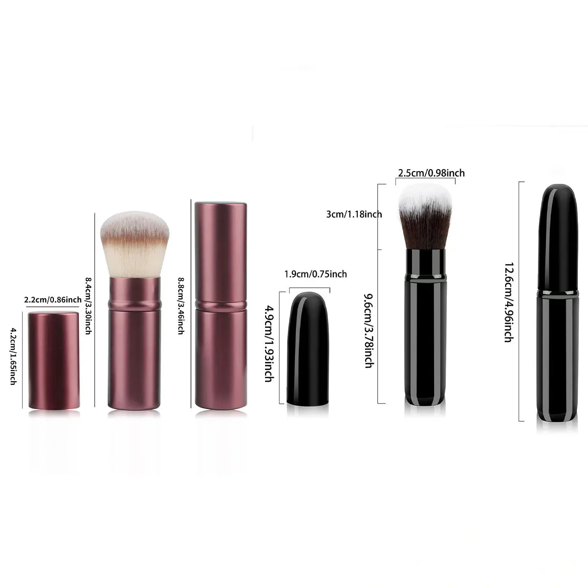 Retractable Makeup Brush with Aluminum Handle for Easy Application - Smarsty