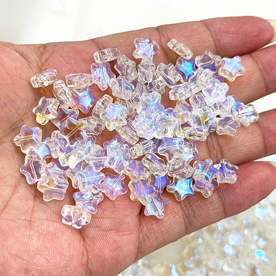 8mm Star Matte Glass Beads for Jewelry Making - Smarsty