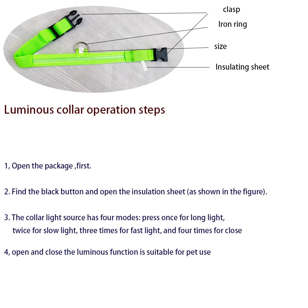 Nylon LED Glow In The Dark Dog Leash - Smarsty