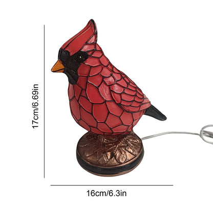 Christmas Bird Desk Lamp Resin Bird Lamps for Home Decor Art Decoration Tabletop Light with Soft Glow for Dormitory Offices Desk