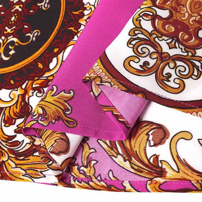 VONDA Maxi Dress 2024 Summer Women Bohemian Printed Party Sundress Long Sleeve Stand Collar Casual Robe Holiday Vestidos Belted - Smarsty