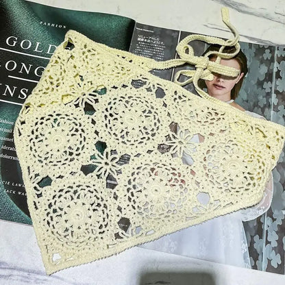 Lace Triangle Scarf Breathable Summer Crochet Headband - Smarsty