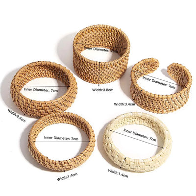 Boho Bamboo Rattan Weave Bracelet for Women - Smarsty