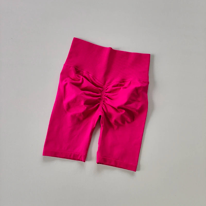 Women Yoga Shorts High Waist Sport Shorts Hip Push Up Soft Fitness Quick Dry Running Shorts Tummy Control Workout Gym Shorts - Smarsty