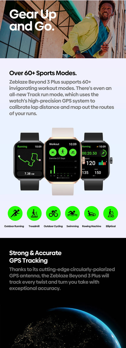Zeblaze Beyond 3 Plus GPS Smart Watch with AMOLED Display - Smarsty