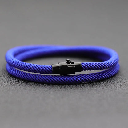 Double Layer Magnetic Buckle Men's Survival Bracelet - Smarsty