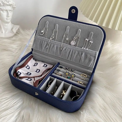 Portable Jewelry Organizer Case for Travel with Leather Storage - Smarsty