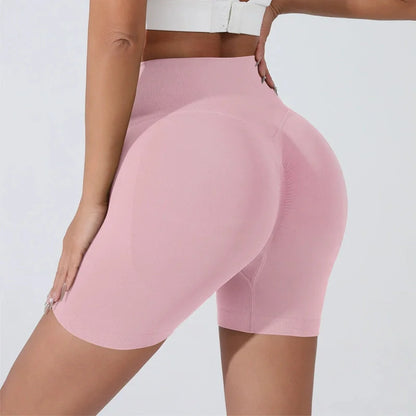 Peach Hip Lifting Sports Shorts Women High Waist Belly Slimming Running Training Quick-drying Trousers Tight Three-point Shorts - Smarsty