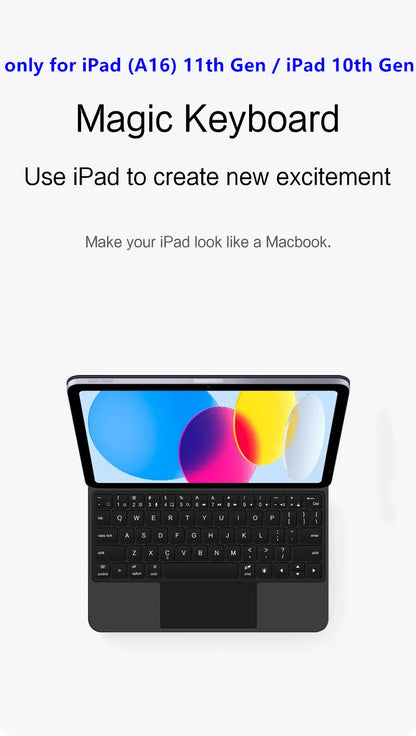 Magic Keyboard for iPad 11th Gen Backlit Magnetic Folio