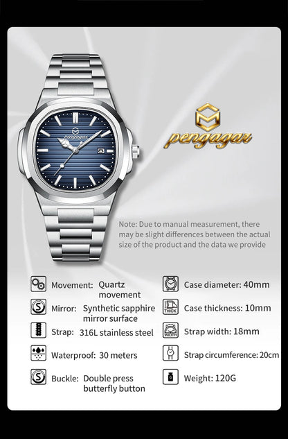 Luxury Waterproof Men’s Quartz Wristwatch with Luminous Dial - Smarsty