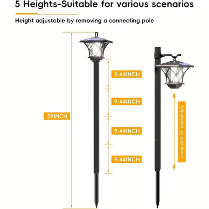 59'' Solar Lamp Post Light, Outdoor Solar Lamp Post Lighting, Aluminum Retro Black Light Pole