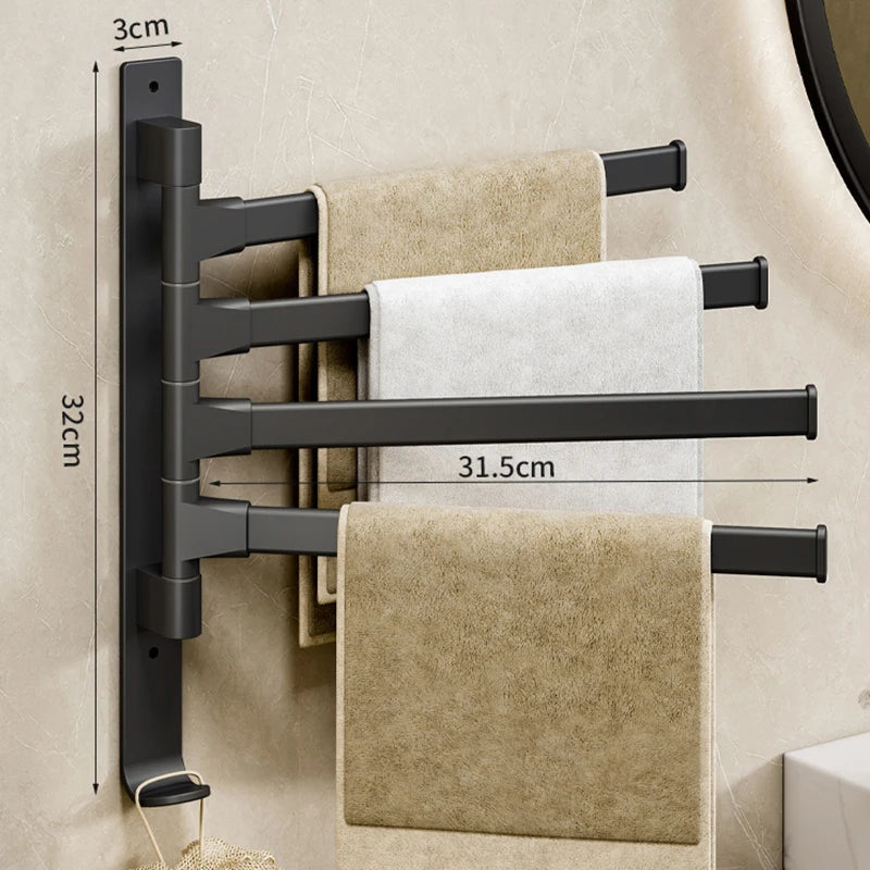 Rotatable Aluminum Towel Rack Space Saving Design - Smarsty