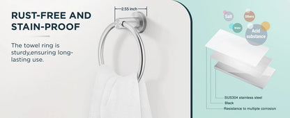 Modern Stainless Steel Towel Ring for Easy Storage - Smarsty