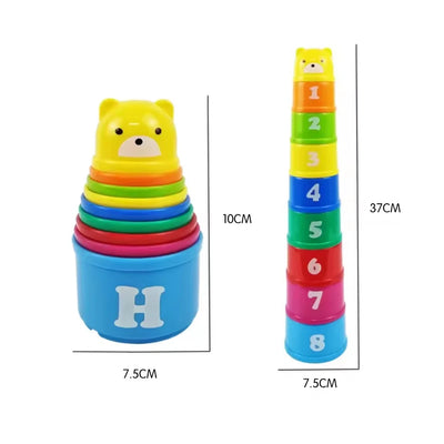 Kid Brain Response Battle Fold Cup Hand Speed Competition Fold Cup Baby Stack Game Early Education Puzzle Train Board Games Toy - Smarsty