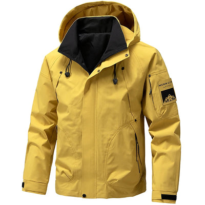 Waterproof Jacket Men Outdoor Softshell Zip Up Hooded Jacket Windbreaker Hiking Camping Coats Lightweight Spring Autumn Coats by Smarsty