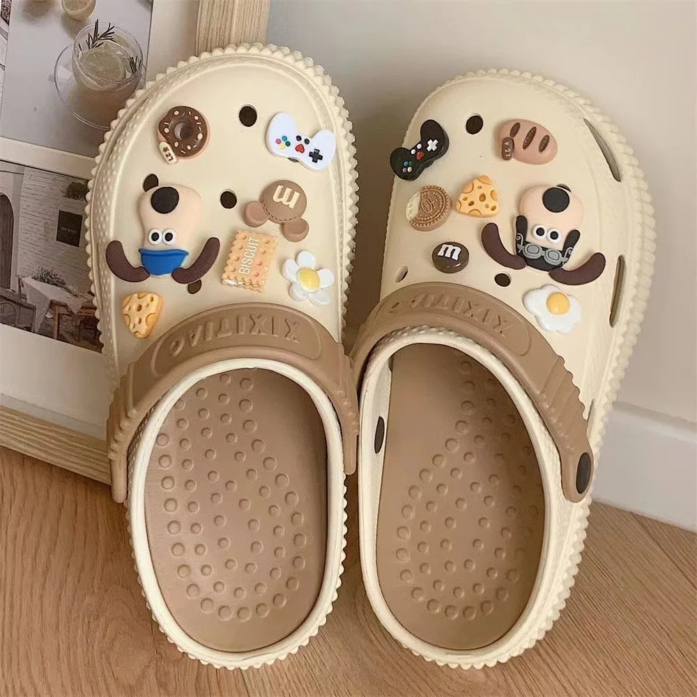 14/42PCS Set 3D Cute Cartoon Dogs Shoes Accessories Boys Girls Sandals Garden Shoe Buckle Decorations Fit Charm