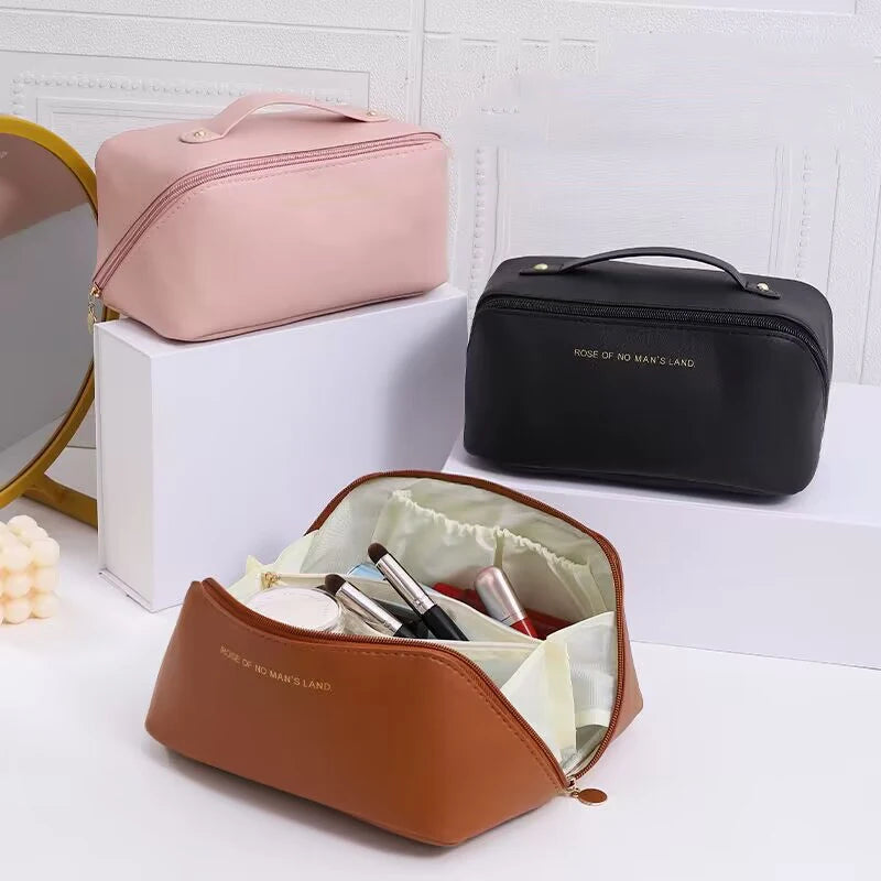 PU Leather Cosmetic Bag Large Capacity Travel Organizer - Smarsty