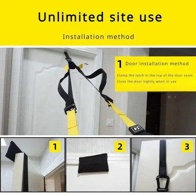 Suspension Training Strap Fitness Strength Power Suspension Trainer Adjustable Yoga Strap Wall Mount Professional Trx Tensioner by Smarsty