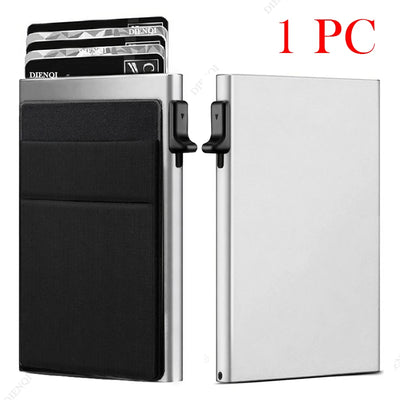 Rfid Credit Card Holder Men Thin Slim Mini Minimalist Wallets Luxury Metal Bank ID Cardholer Case Wallet for Men Carteras Choice - Smarsty