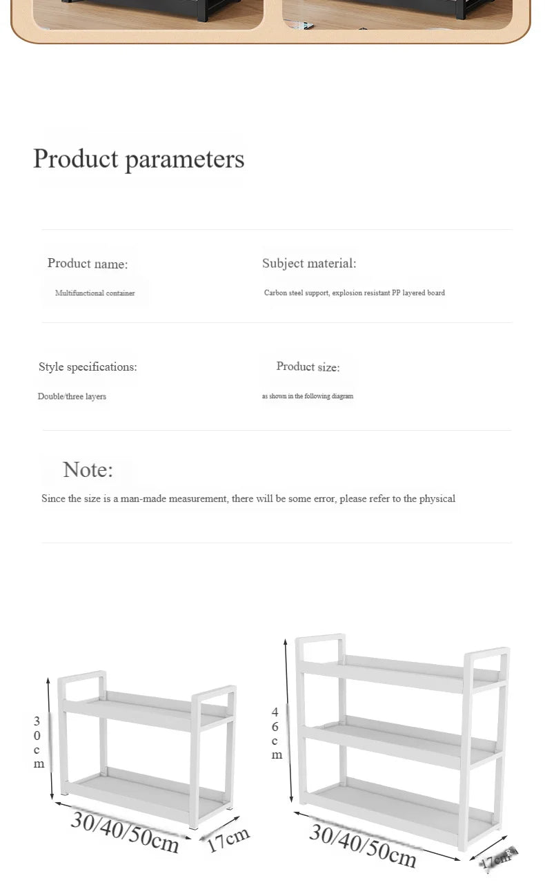 3-Tier Multifunctional Storage Shelf，Space-Saving Desktop Shelf，Desk Shelf，organizer，Non-slip Design and Easy To Assemble by Smarsty